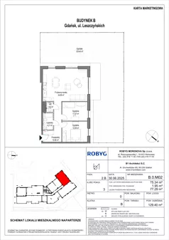 3 pokoje, mieszkanie 75,34 m², parter, oferta nr B.0M02, Leszczyńskich 2, Gdańsk, Zaspa, Zaspa-Rozstaje, ul. Leszczyńskich 2