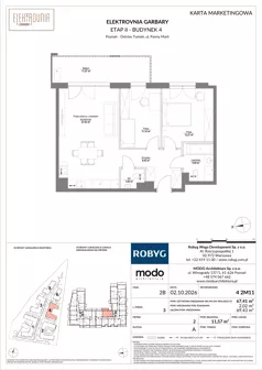 3 pokoje, mieszkanie 67,41 m², piętro 2, oferta nr 4.2M11, Elektrovnia Garbary, Poznań, Ostrów Tumski-Śródka-Zawady-Komandoria, Ostrów Tumski, ul. Panny Marii