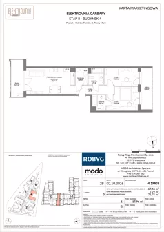 3 pokoje, mieszkanie 69,46 m², piętro 1, oferta nr 4.1M03, Elektrovnia Garbary, Poznań, Ostrów Tumski-Śródka-Zawady-Komandoria, Ostrów Tumski, ul. Panny Marii