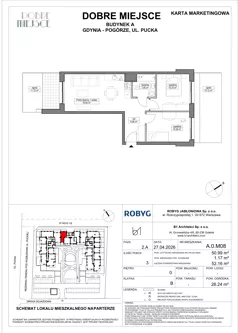 3 pokoje, mieszkanie 49,70 m², piętro 1, oferta nr A.1M12, Dobre Miejsce, Gdynia, Pogórze, Pogórze, ul. Pucka