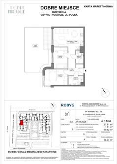 3 pokoje, mieszkanie 55,41 m², piętro 1, oferta nr A.1M04, Dobre Miejsce, Gdynia, Pogórze, Pogórze, ul. Pucka