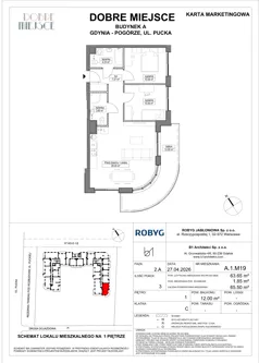 3 pokoje, mieszkanie 63,65 m², piętro 1, oferta nr A.1M19, Dobre Miejsce, Gdynia, Pogórze, Pogórze, ul. Pucka