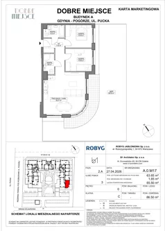 3 pokoje, mieszkanie 63,65 m², piętro 1, oferta nr A.1M19, Dobre Miejsce, Gdynia, Pogórze, Pogórze, ul. Pucka