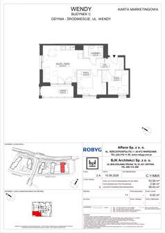 3 pokoje, mieszkanie 53,59 m², piętro 11, oferta nr C.11M05, WENDY - Budynek C, Gdynia, Śródmieście, Śródmieście, ul. Wendy 7-9
