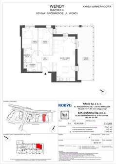 3 pokoje, mieszkanie 72,47 m², piętro 4, oferta nr C.4M06, WENDY - Budynek C, Gdynia, Śródmieście, Śródmieście, ul. Wendy 7-9