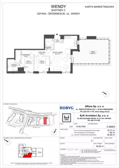 3 pokoje, mieszkanie 78,72 m², piętro 6, oferta nr C.6M03, WENDY - Budynek C, Gdynia, Śródmieście, Śródmieście, ul. Wendy 7-9