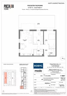 3 pokoje, mieszkanie 65,07 m², parter, oferta nr F.0M07, Początek Piątkowo Budynek F, Poznań, Piątkowo, ul. Wojciechowskiego