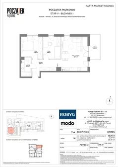 3 pokoje, mieszkanie 58,90 m², piętro 2, oferta nr I.2M05, Początek Piątkowo Budynek I, Poznań, Piątkowo, ul. Wojciechowskiego