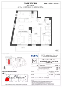 4 pokoje, mieszkanie 67,63 m², piętro 5, oferta nr A.5M10, Foresteria Etap A, Gdynia, Wielki Kack, Kacze Buki, ul. Bieszczadzka
