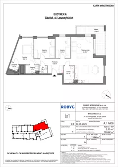 4 pokoje, mieszkanie 100,77 m², piętro 1, oferta nr A.1M08, Leszczyńskich 2, Gdańsk, Zaspa, Zaspa-Rozstaje, ul. Leszczyńskich 2