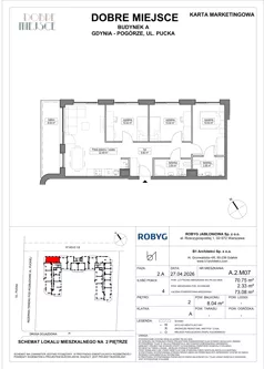 4 pokoje, mieszkanie 70,75 m², piętro 2, oferta nr A.2M07, Dobre Miejsce, Gdynia, Pogórze, Pogórze, ul. Pucka