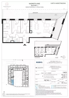 4 pokoje, mieszkanie 86,22 m², piętro 1, oferta nr J.1M02, Nadmotławie Apartments Budynek J, Gdańsk, Śródmieście, ul. Sienna Grobla