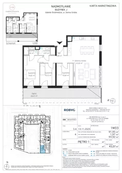4 pokoje, mieszkanie 91,95 m², piętro 1, oferta nr J.1M33, Nadmotławie Apartments Budynek J, Gdańsk, Śródmieście, ul. Sienna Grobla