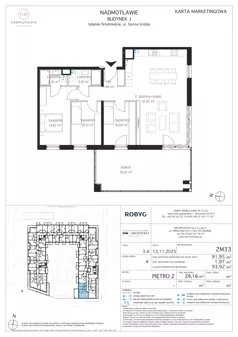 4 pokoje, mieszkanie 91,95 m², piętro 2, oferta nr J.2M33, Nadmotławie Apartments Budynek J, Gdańsk, Śródmieście, ul. Sienna Grobla