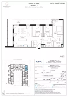 4 pokoje, mieszkanie 97,08 m², piętro 4, oferta nr J.4M26, Nadmotławie Apartments Budynek J, Gdańsk, Śródmieście, ul. Sienna Grobla