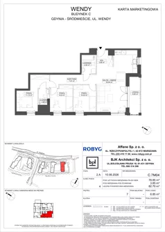 4 pokoje, mieszkanie 78,85 m², piętro 7, oferta nr C.7M04, WENDY - Budynek C, Gdynia, Śródmieście, Śródmieście, ul. Wendy 7-9