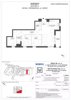 4 pokoje, mieszkanie 79,74 m², piętro 8, oferta nr C.8M04, WENDY - Budynek C, Gdynia, Śródmieście, Śródmieście, ul. Wendy 7-9