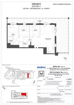 4 pokoje, mieszkanie 83,04 m², piętro 5, oferta nr C.5M05, WENDY - Budynek C, Gdynia, Śródmieście, Śródmieście, ul. Wendy 7-9