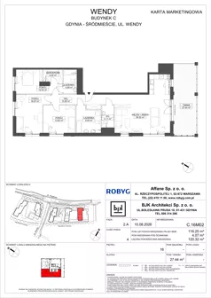 4 pokoje, mieszkanie 116,25 m², piętro 16, oferta nr C.16M02, WENDY - Budynek C, Gdynia, Śródmieście, Śródmieście, ul. Wendy 7-9
