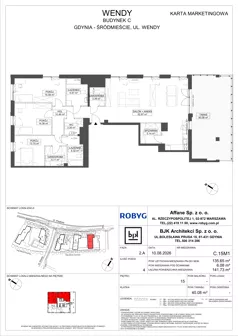 4 pokoje, mieszkanie 135,65 m², piętro 15, oferta nr C.15M01, WENDY - Budynek C, Gdynia, Śródmieście, Śródmieście, ul. Wendy 7-9