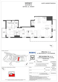 4 pokoje, mieszkanie 135,89 m², piętro 15, oferta nr B.15M01, WENDY - Budynek B, Gdynia, Śródmieście, Śródmieście, ul. Wendy