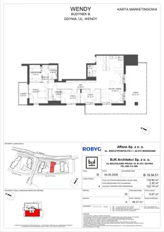 4 pokoje, mieszkanie 118,84 m², piętro 16, oferta nr B.16M01, WENDY - Budynek B, Gdynia, Śródmieście, Śródmieście, ul. Wendy