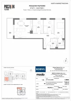 4 pokoje, mieszkanie 76,40 m², piętro 2, oferta nr I.2M04, Początek Piątkowo Budynek I, Poznań, Piątkowo, ul. Wojciechowskiego