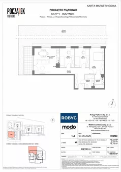 4 pokoje, mieszkanie 76,32 m², parter, oferta nr I.0M03, Początek Piątkowo Budynek I, Poznań, Piątkowo, ul. Wojciechowskiego