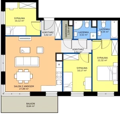 4 pokoje, mieszkanie 75,66 m², piętro 1, oferta nr 1.1M06, Szumilas, Kowale, ul. Magazynowa