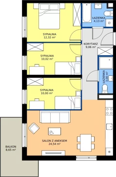 4 pokoje, mieszkanie 73,09 m², piętro 1, oferta nr 3.2.1M06, Szumilas, Kowale, ul. Magazynowa