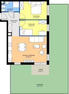 3 pokoje, mieszkanie 58,88 m², parter, oferta nr 3.4.0M06, Szumilas, Kowale, ul. Magazynowa