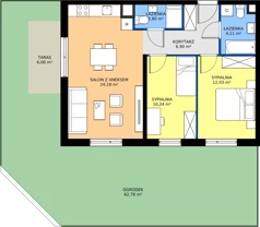 3 pokoje, mieszkanie 60,26 m², parter, oferta nr 3.6.0M09, Szumilas, Kowale, ul. Magazynowa