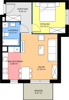2 pokoje, mieszkanie 45,13 m², piętro 3, oferta nr 3.6.3M03, Szumilas, Kowale, ul. Magazynowa