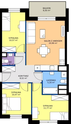 4 pokoje, mieszkanie 68,92 m², piętro 1, oferta nr 9.1M05, Szumilas, Kowale, ul. Magazynowa