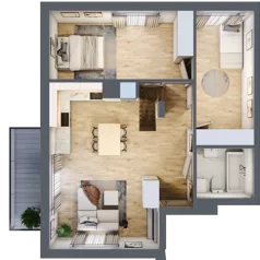 4 pokoje, mieszkanie 76,35 m², piętro 2, oferta nr A5.2M01, ROSA Residence, Gdańsk, Ujeścisko-Łostowice, Ujeścisko, ul. Śliwkowa