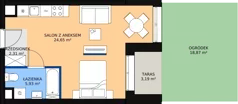 1 pokój, mieszkanie 33,08 m², piętro 1, oferta nr A.1M03, WENDY, Gdynia, Śródmieście, Śródmieście, ul. Wendy 7/9