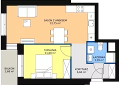 2 pokoje, mieszkanie 43,75 m², piętro 1, oferta nr A.1M09, WENDY, Gdynia, Śródmieście, Śródmieście, ul. Wendy 7/9
