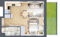 1 pokój, mieszkanie 33,84 m², parter, oferta nr C.0M04, Foresteria, Gdynia, Wielki Kack, Kacze Buki, ul. Bieszczadzka