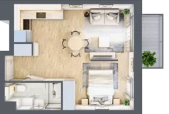 1 pokój, mieszkanie 33,84 m², piętro 3, oferta nr C.3M05, Foresteria, Gdynia, Wielki Kack, Kacze Buki, ul. Bieszczadzka