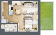 1 pokój, mieszkanie 34,67 m², parter, oferta nr C.0M07, Foresteria, Gdynia, Wielki Kack, Kacze Buki, ul. Bieszczadzka