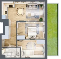 3 pokoje, mieszkanie 53,18 m², parter, oferta nr C.0M03, Foresteria, Gdynia, Wielki Kack, Kacze Buki, ul. Bieszczadzka