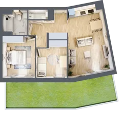 3 pokoje, mieszkanie 64,60 m², parter, oferta nr C.0M15, Foresteria, Gdynia, Wielki Kack, Kacze Buki, ul. Bieszczadzka