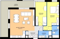 3 pokoje, mieszkanie 77,43 m², piętro 4, oferta nr I.4M25, Nadmotławie Apartments Budynek I, Gdańsk, Śródmieście, ul. Sienna Grobla