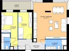 3 pokoje, mieszkanie 79,41 m², piętro 4, oferta nr I.4M32, Nadmotławie Apartments Budynek I, Gdańsk, Śródmieście, ul. Sienna Grobla