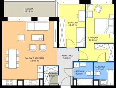 3 pokoje, mieszkanie 79,43 m², piętro 2, oferta nr I.2M31, Nadmotławie Apartments Budynek I, Gdańsk, Śródmieście, ul. Sienna Grobla
