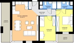 3 pokoje, mieszkanie 75,76 m², piętro 6, oferta nr I.6M10, Nadmotławie Apartments Budynek I, Gdańsk, Śródmieście, ul. Sienna Grobla