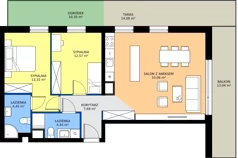 3 pokoje, mieszkanie 75,51 m², piętro 1, oferta nr I.1M01, Nadmotławie Apartments Budynek I, Gdańsk, Śródmieście, ul. Sienna Grobla