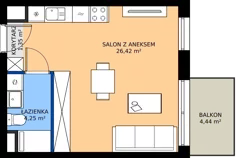 1 pokój, mieszkanie 32,02 m², piętro 2, oferta nr I.2M18, Nadmotławie Apartments Budynek I, Gdańsk, Śródmieście, ul. Sienna Grobla