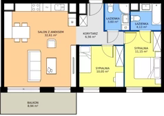 3 pokoje, mieszkanie 68,08 m², piętro 6, oferta nr I.6M16, Nadmotławie Apartments Budynek I, Gdańsk, Śródmieście, ul. Sienna Grobla