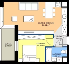 2 pokoje, mieszkanie 43,36 m², piętro 4, oferta nr I.4M03, Nadmotławie Apartments Budynek I, Gdańsk, Śródmieście, ul. Sienna Grobla